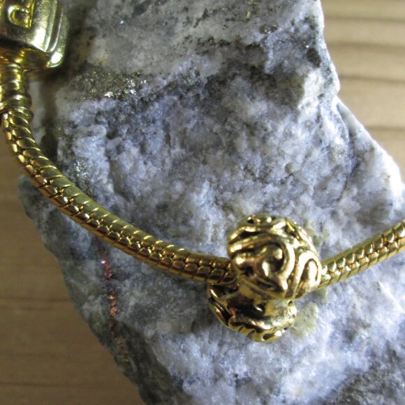 Antiqued Gold Plated Sterling Silver Ornament Spacer European Charm - Picture 1 of 11